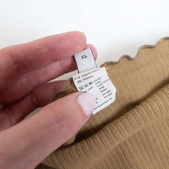 Baserange Omato Long Sleeve Jade Brown XL *Altered Cropped - Picture 6 of 10